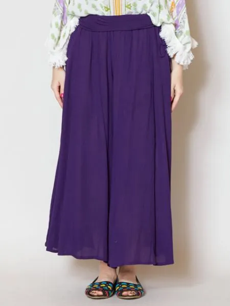 Rayon Crepe Flare Wide Leg Pants