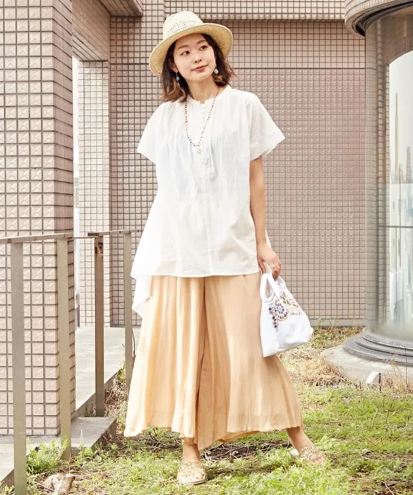 Rayon Crepe Flare Wide Leg Pants