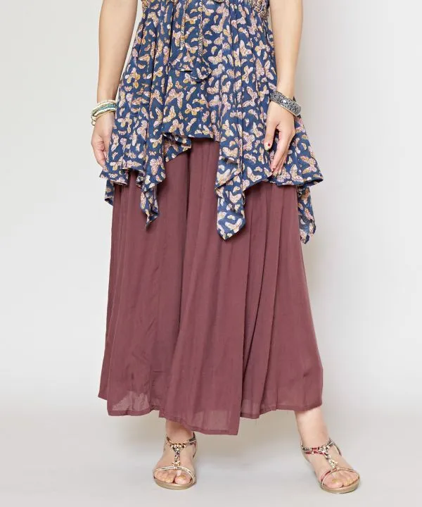 Rayon Crepe Flare Wide Leg Pants