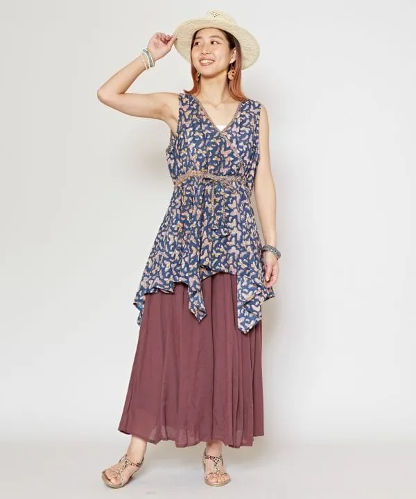 Rayon Crepe Flare Wide Leg Pants