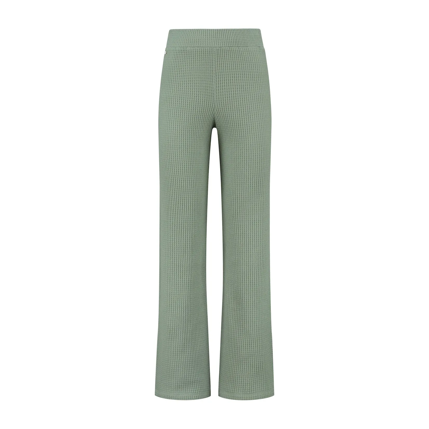 Relaxed fit structured flared pants - Silvered Olive