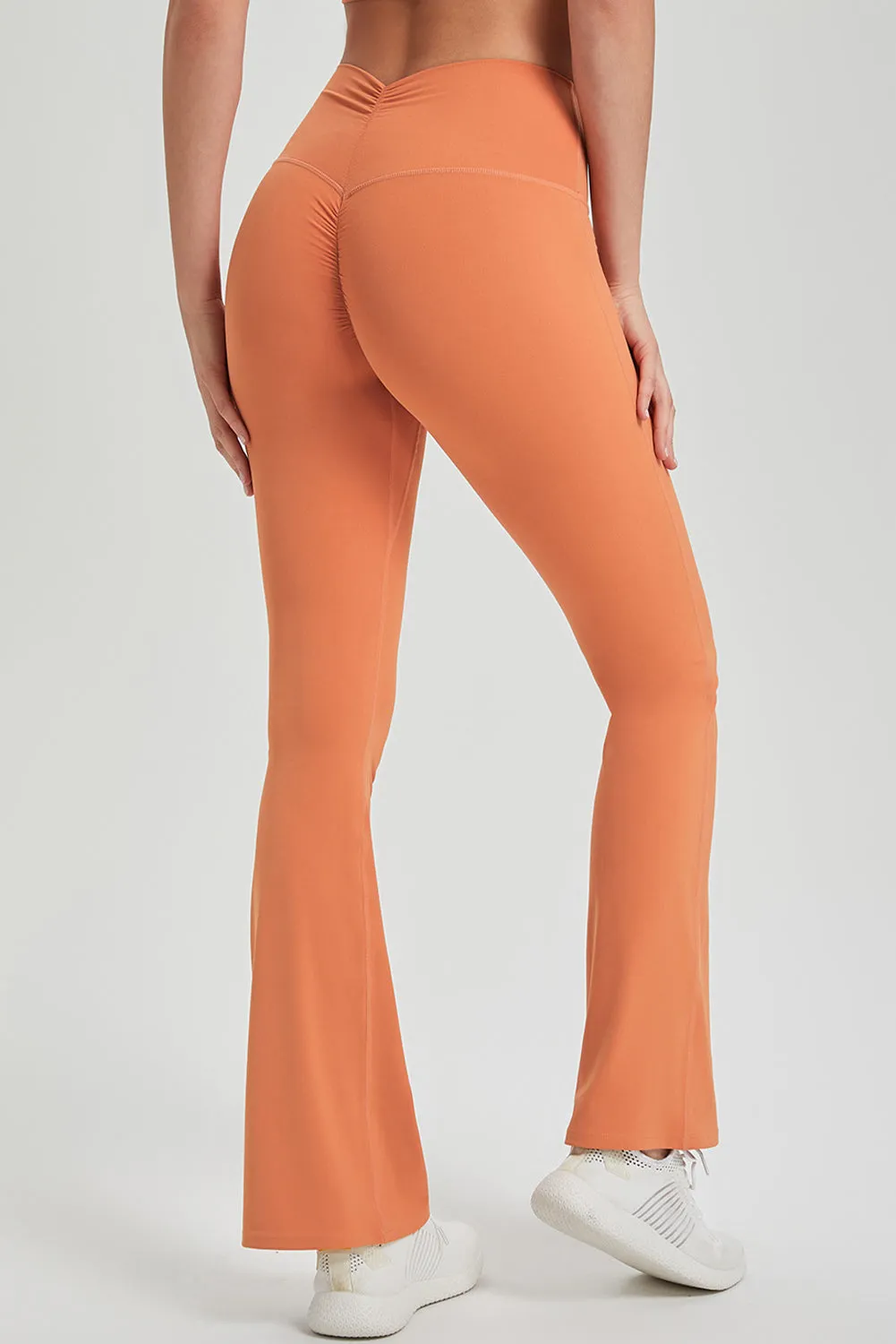 Ruched High Waist Butt Lift Sports Flared Pants