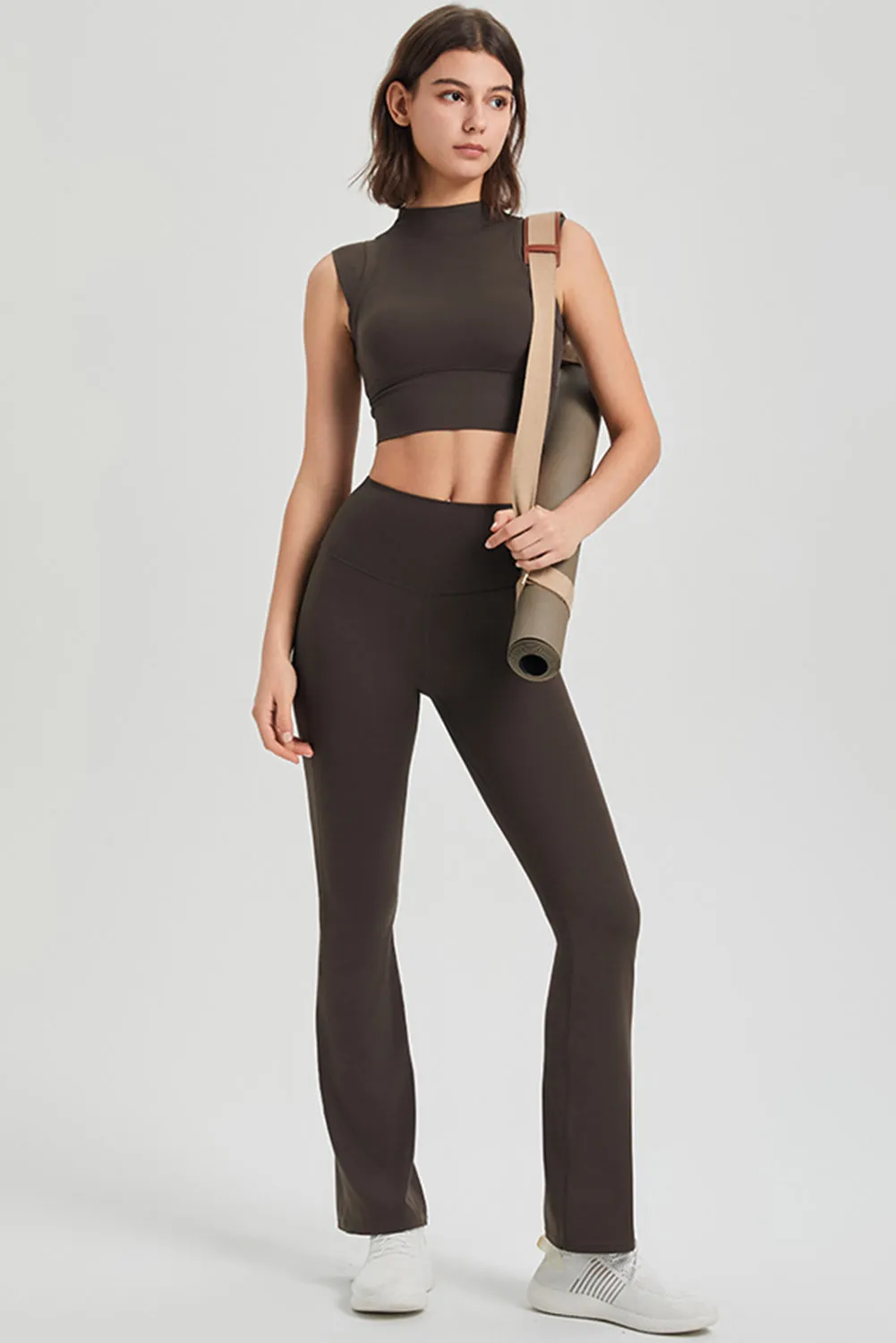 Ruched High Waist Butt Lift Sports Flared Pants