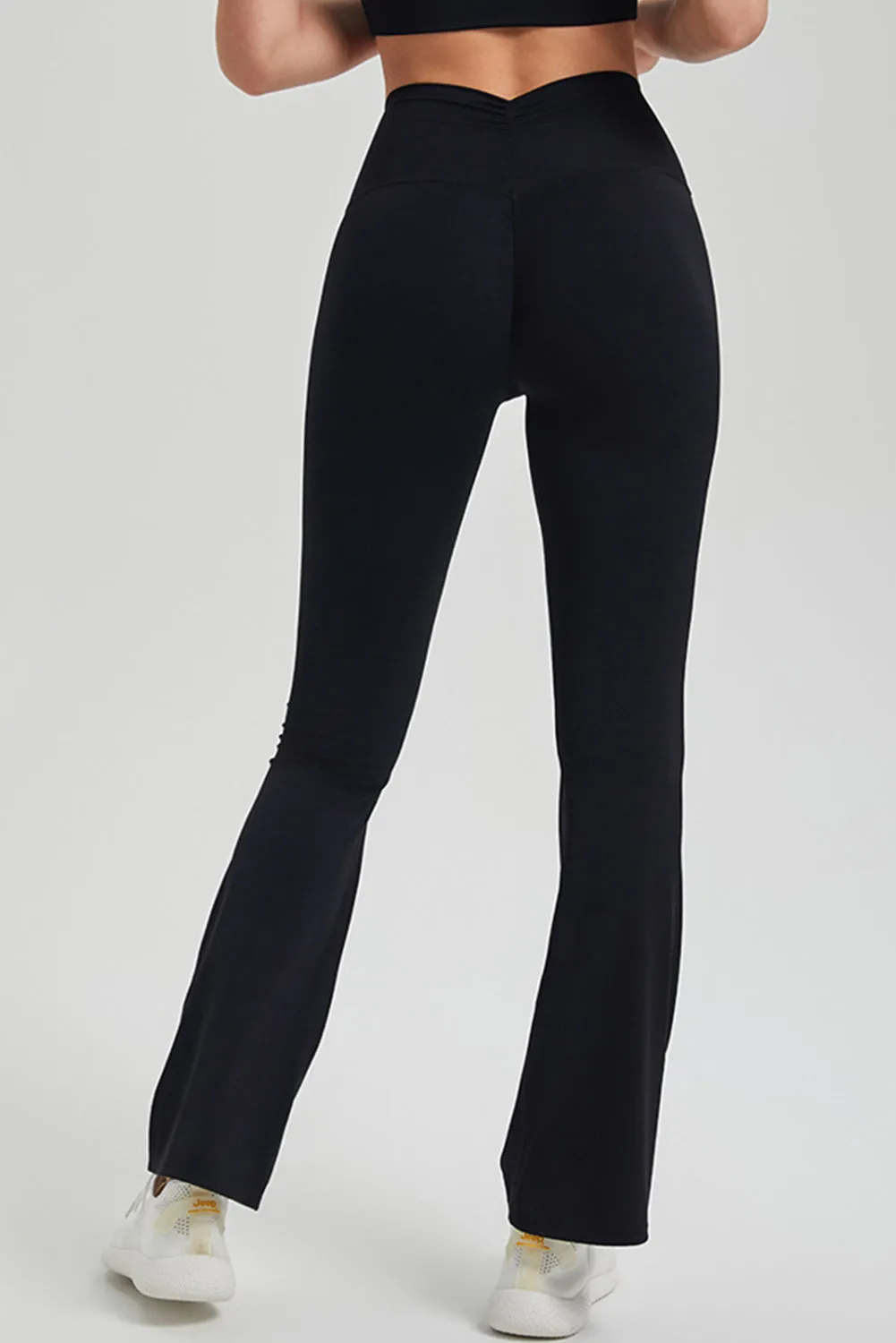 Ruched High Waist Butt Lift Sports Flared Pants