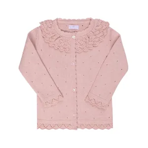 Ruffled Cardigan ~ Rosewood Pink