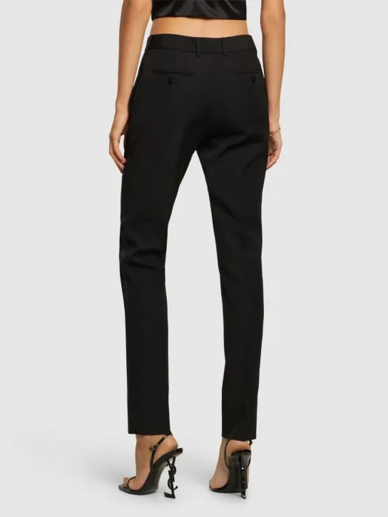 Saint Laurent   Straight wool tuxedo pants 