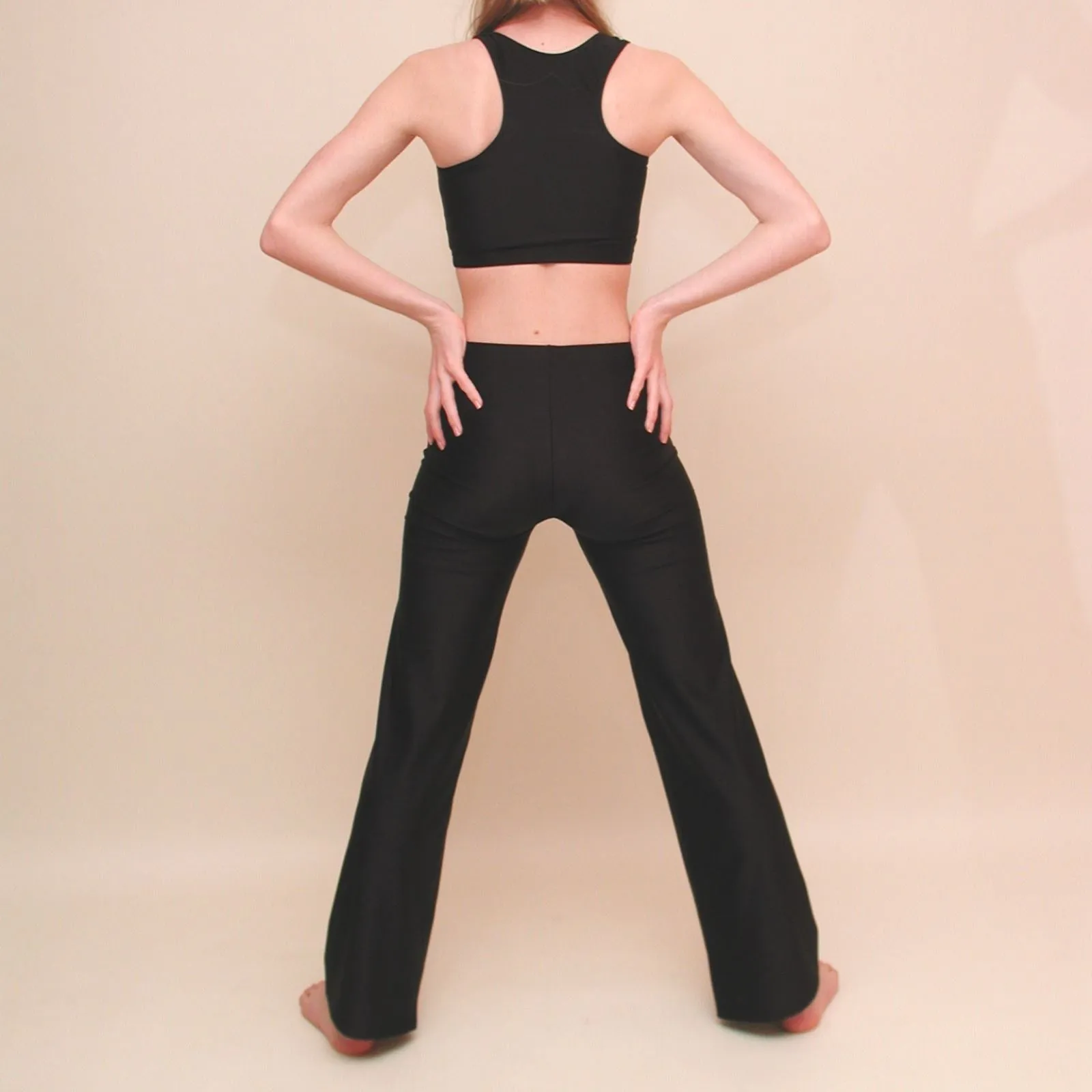 SALE - MDANNI - MATT LYCRA JAZZ PANTS / TROUSERS - REGULAR LEG LENGTH - BLACK