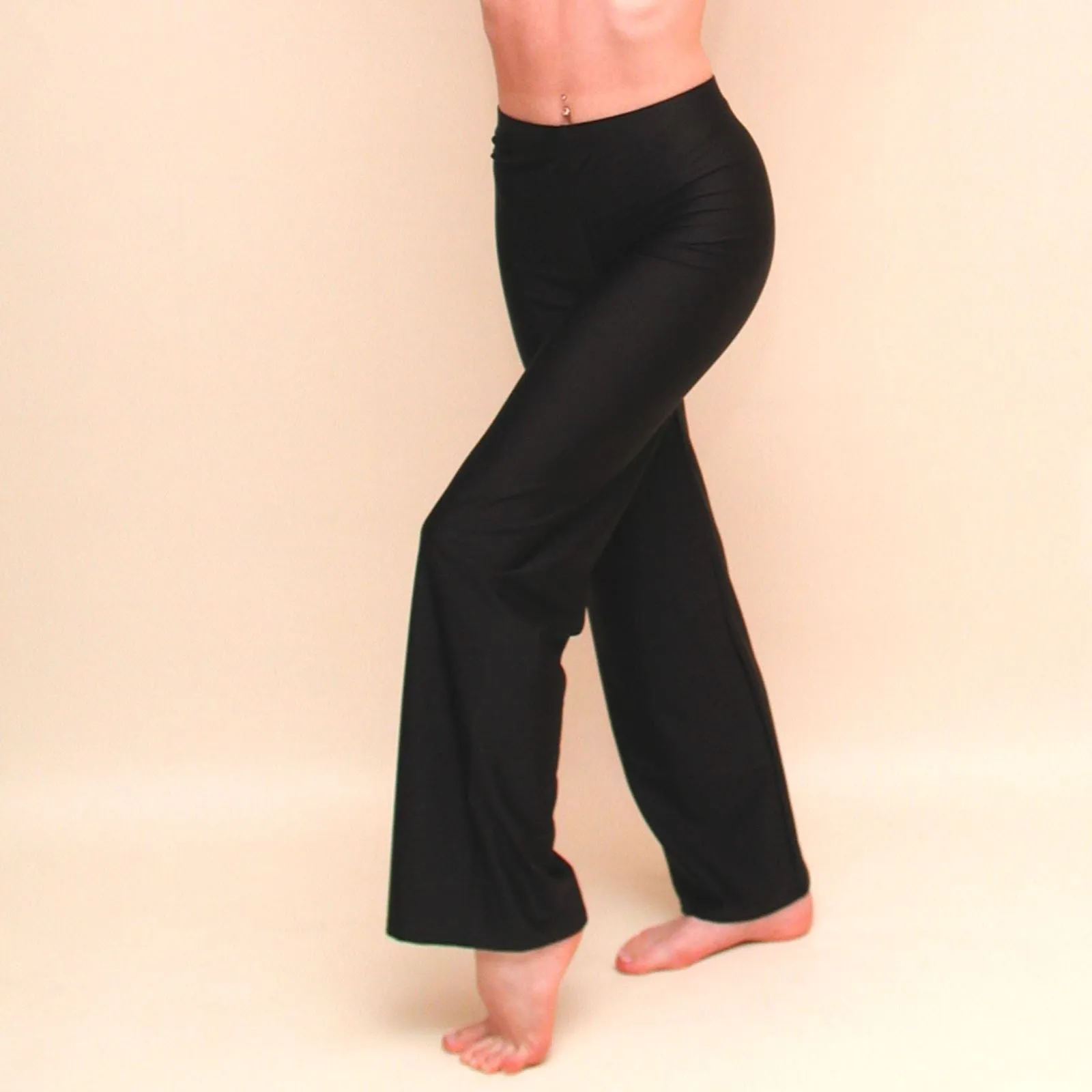 SALE - MDANNI - MATT LYCRA JAZZ PANTS / TROUSERS - REGULAR LEG LENGTH - BLACK