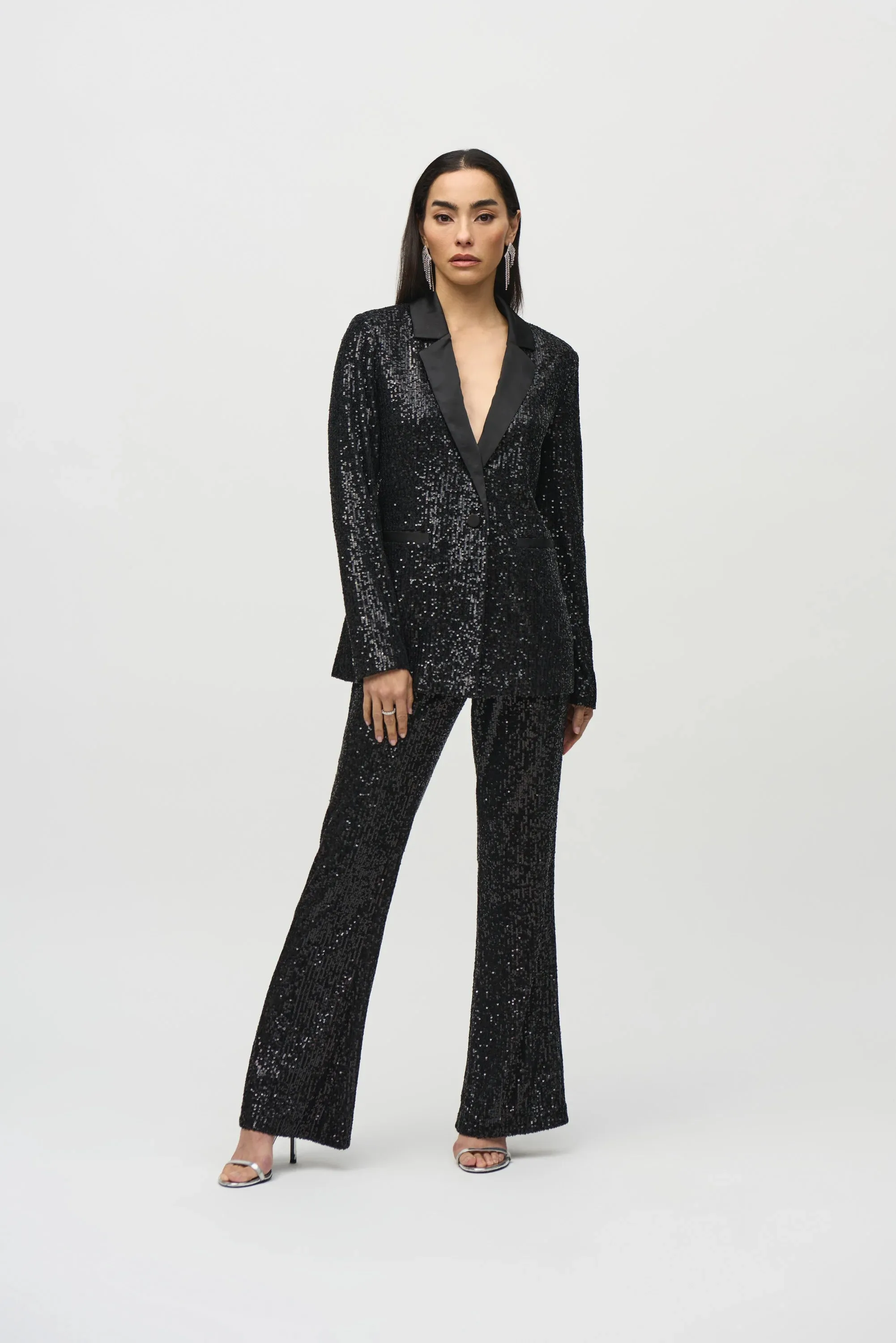 Sequin Flared Pull On Pants