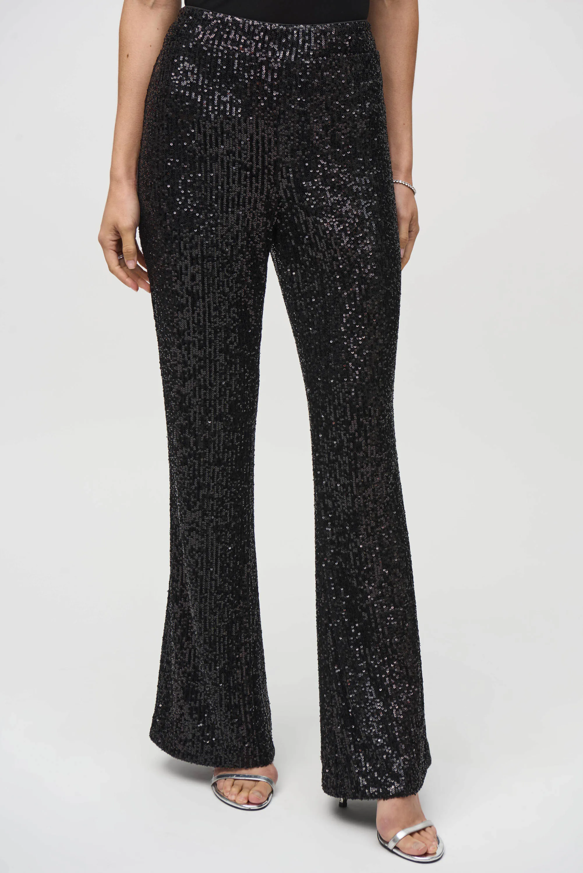 Sequin Flared Pull On Pants