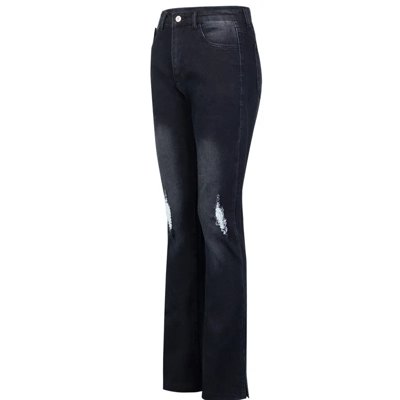 Skinny ripped flared pants - Women's Bottom