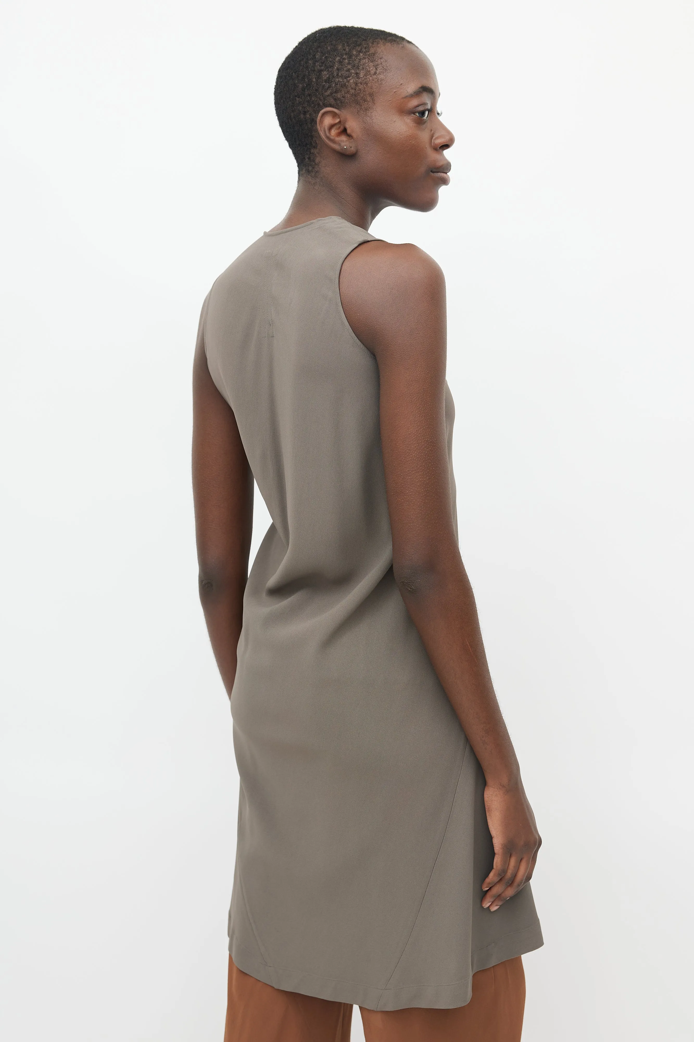 SS 2012 Taupe Asymmetrical Sleeveless Dress