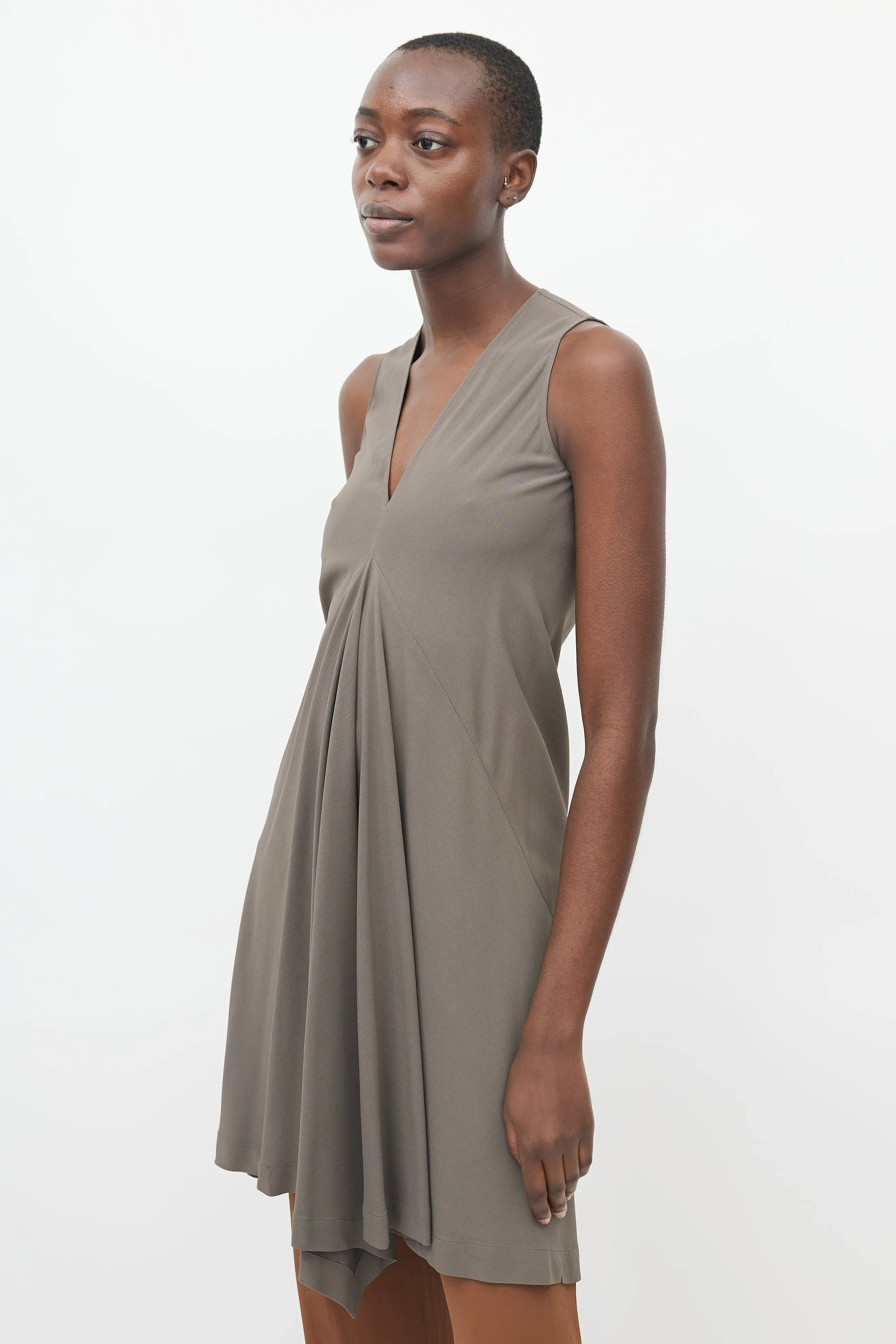 SS 2012 Taupe Asymmetrical Sleeveless Dress