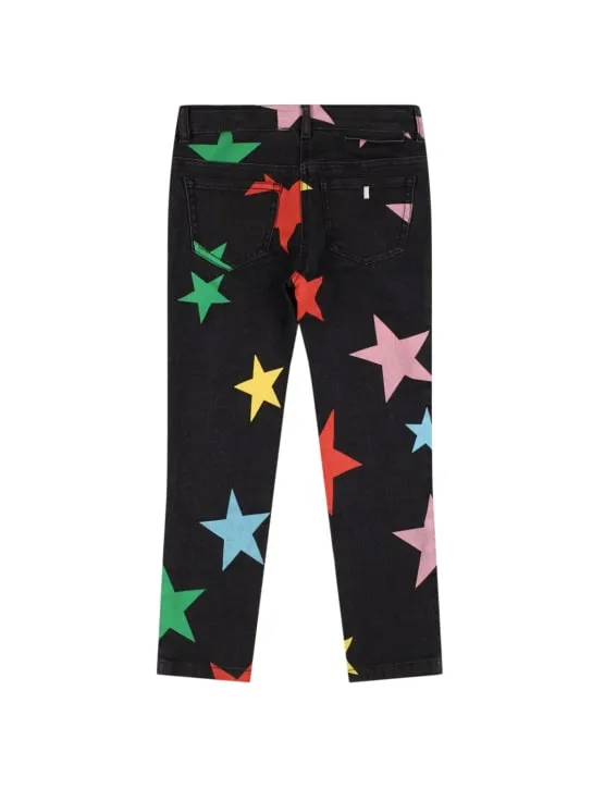 Stella McCartney Kids   Printed cotton denim pants 