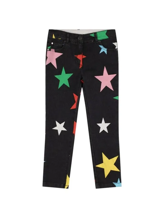 Stella McCartney Kids   Printed cotton denim pants 