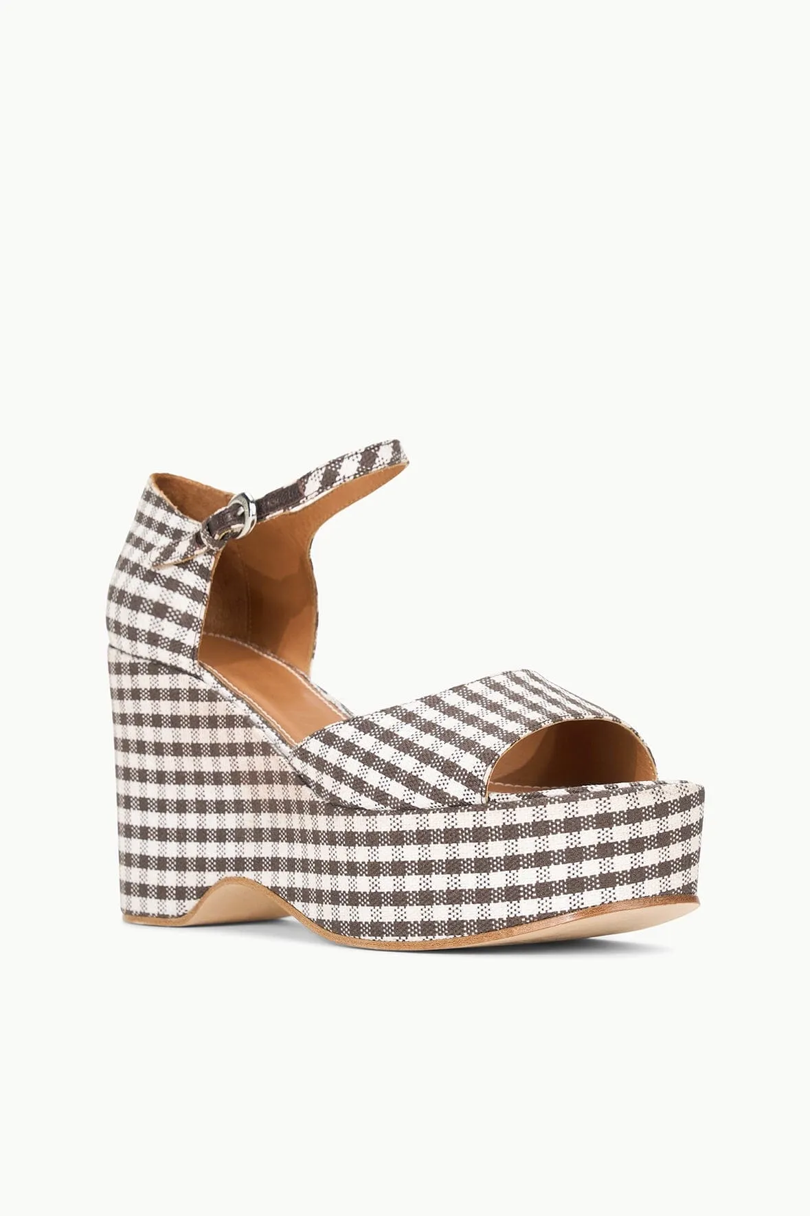 STELLA PLATFORM SANDAL | DARK CHOCOLATE MICRO CHECK