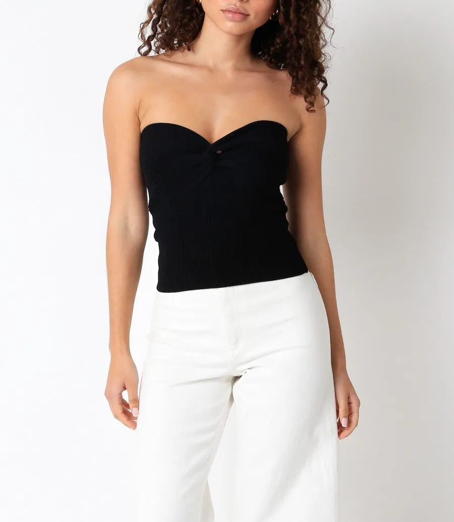 Strapless Knit Twist Top