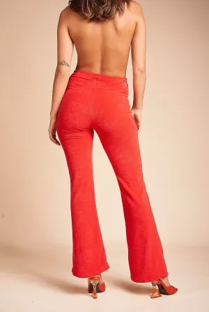 SUMMI SUMMI Womens Flare Pants - Red Terry