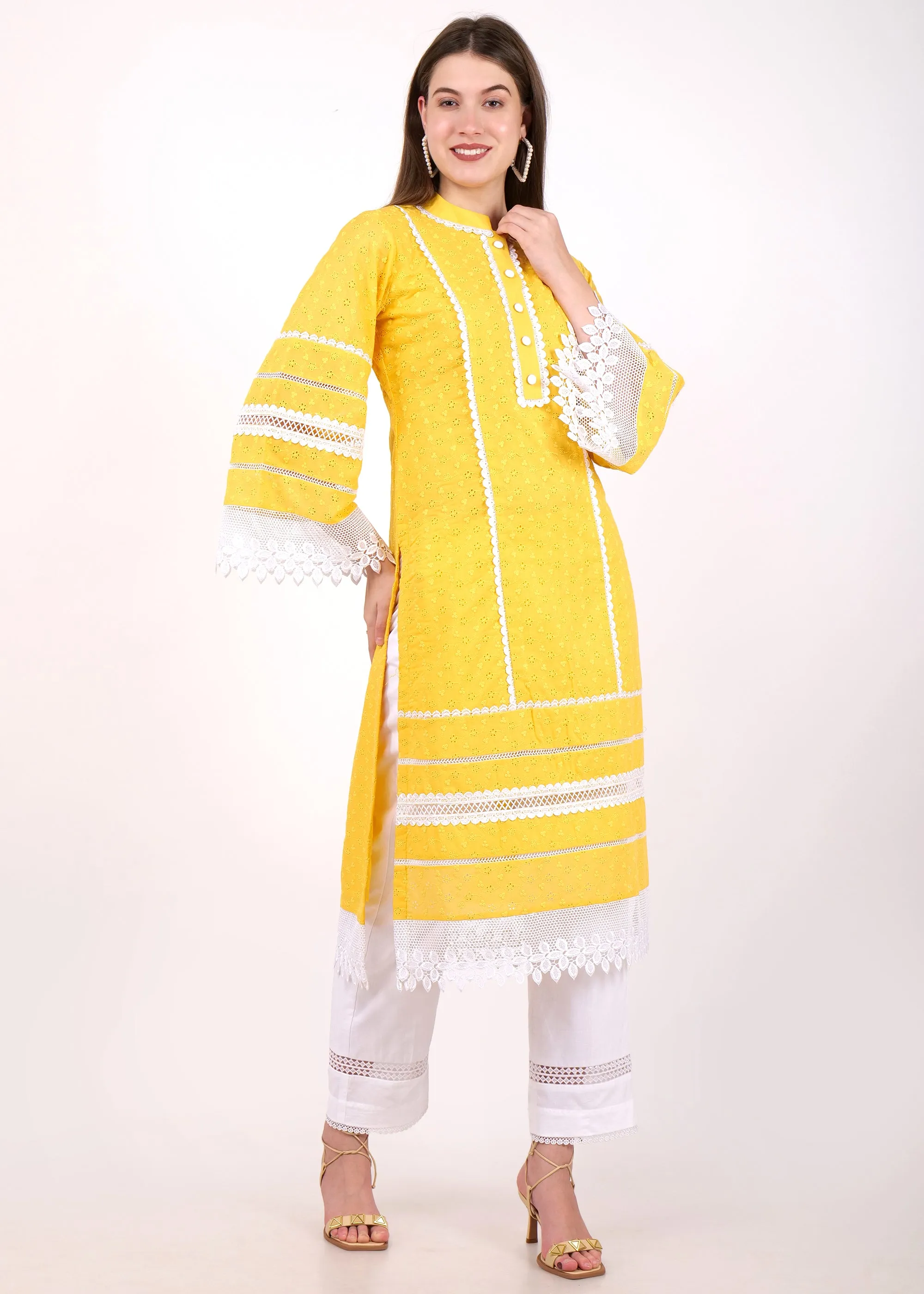 Sunshine Yellow Embroidered Kurta Set