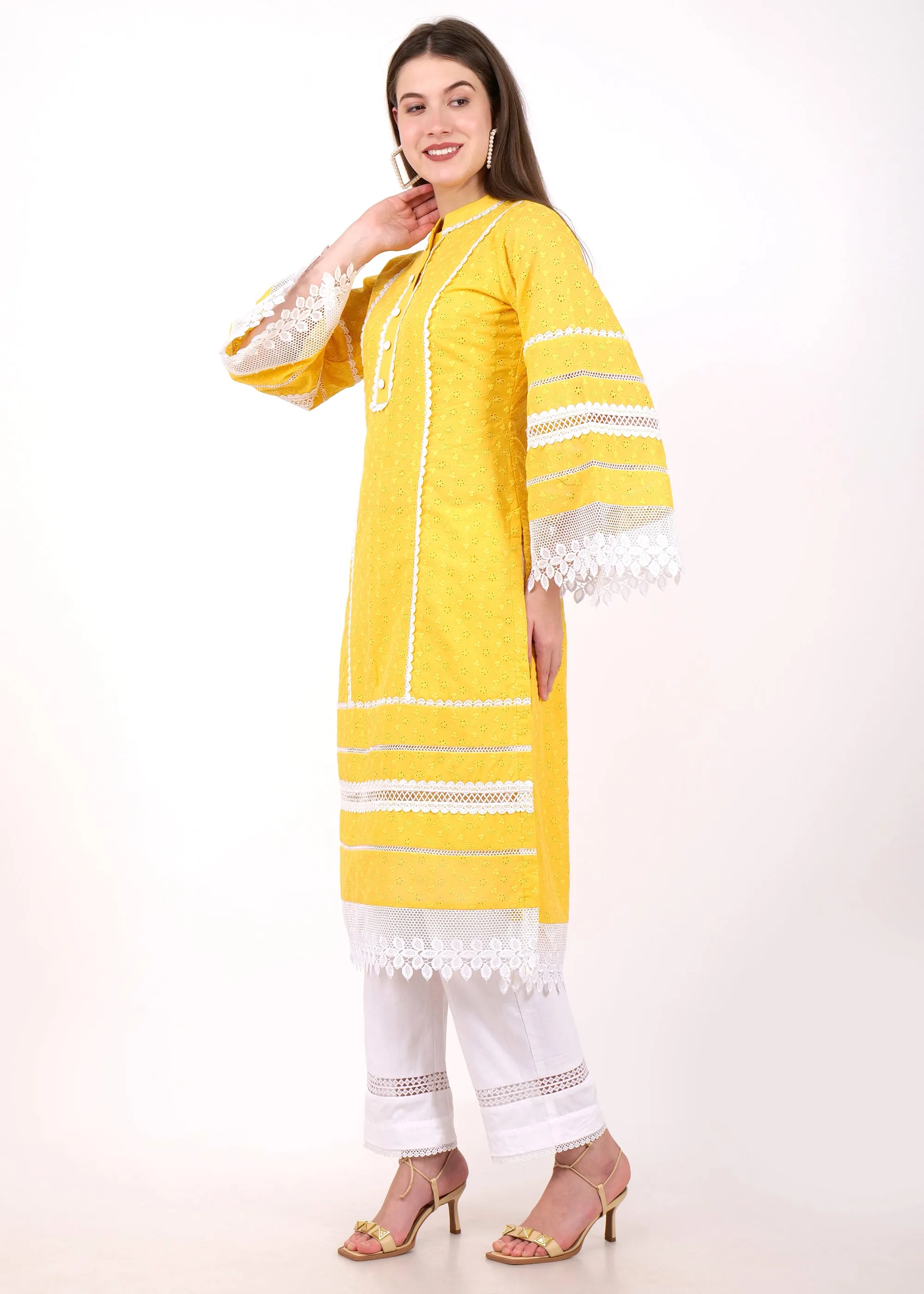 Sunshine Yellow Embroidered Kurta Set