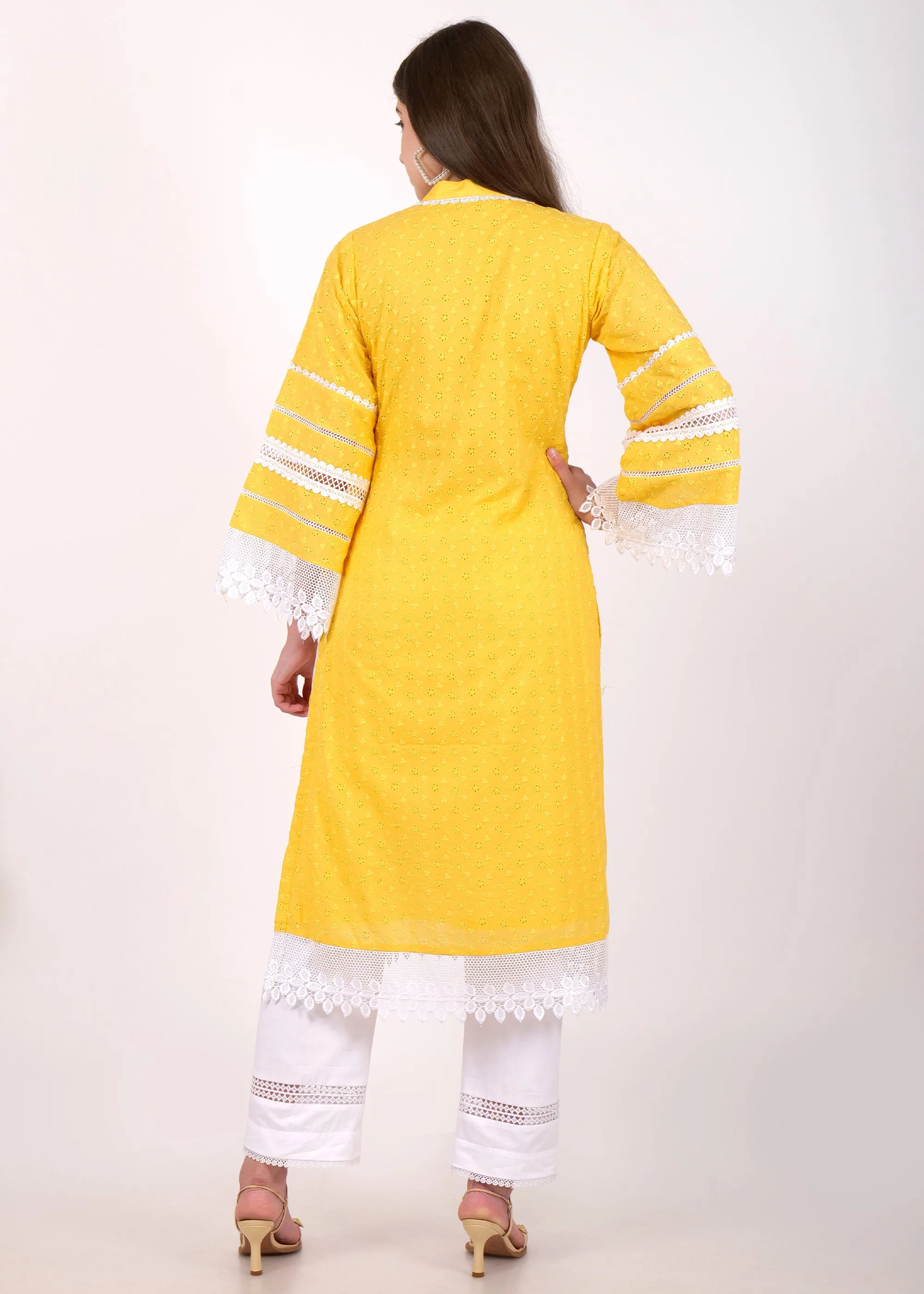 Sunshine Yellow Embroidered Kurta Set