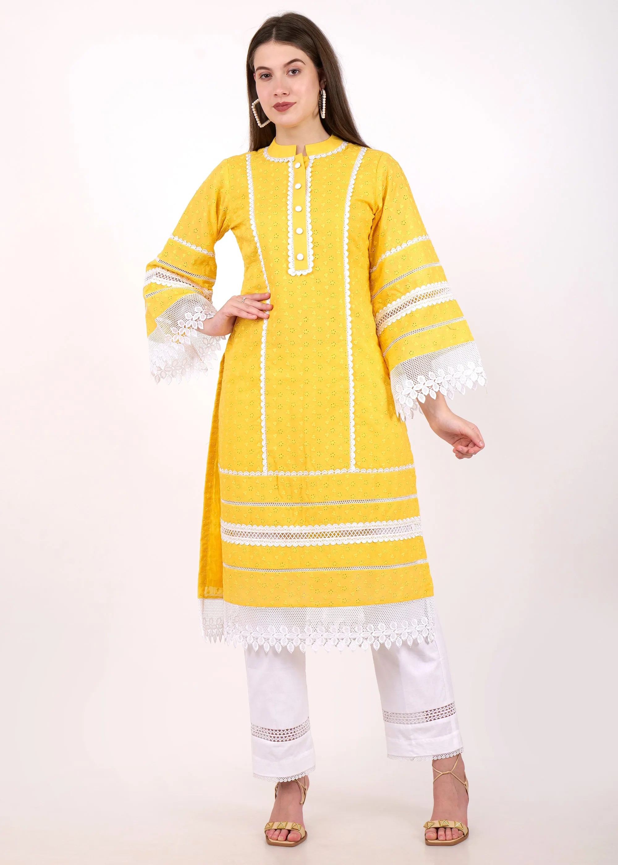 Sunshine Yellow Embroidered Kurta Set