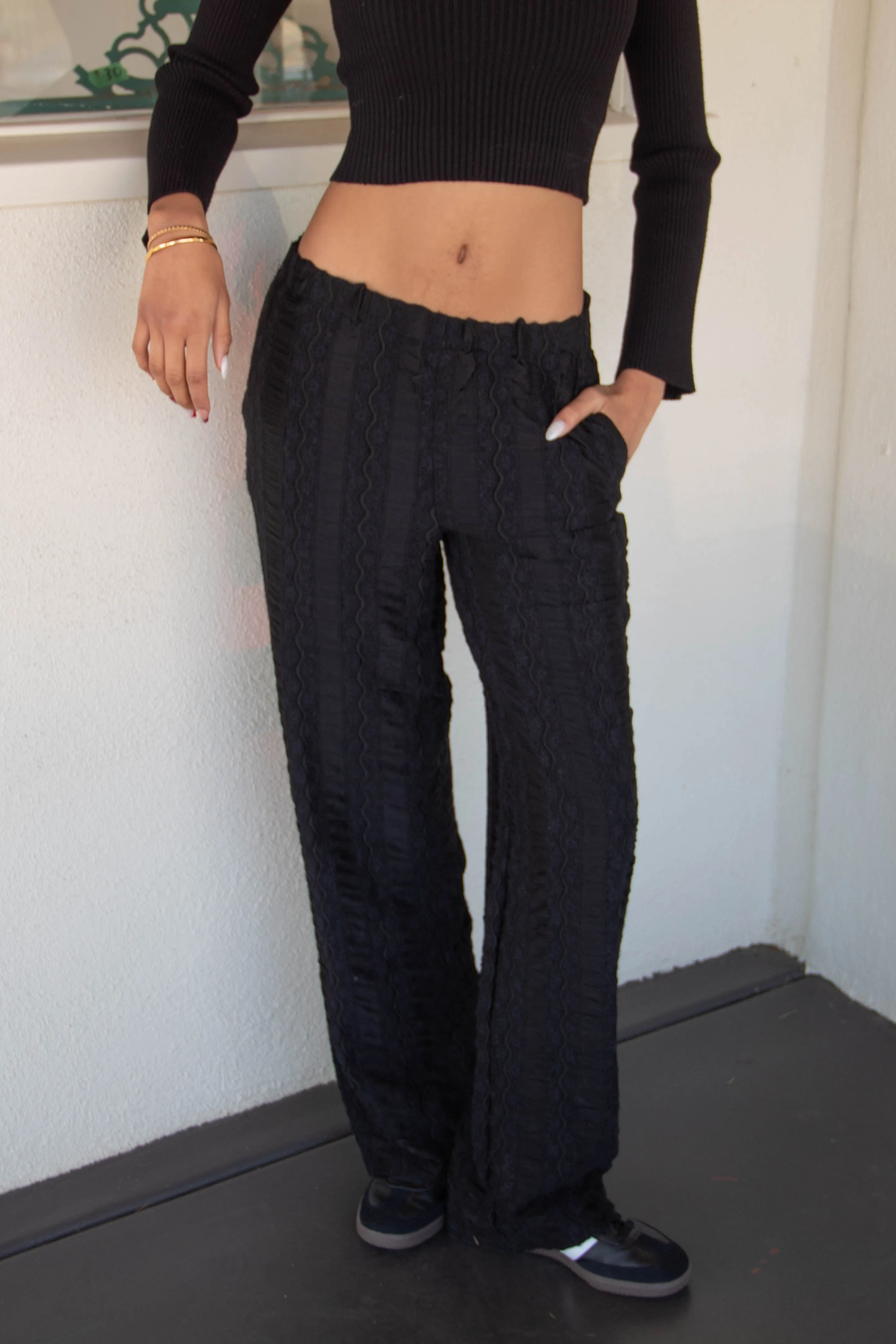 Textured Palazzo Pants