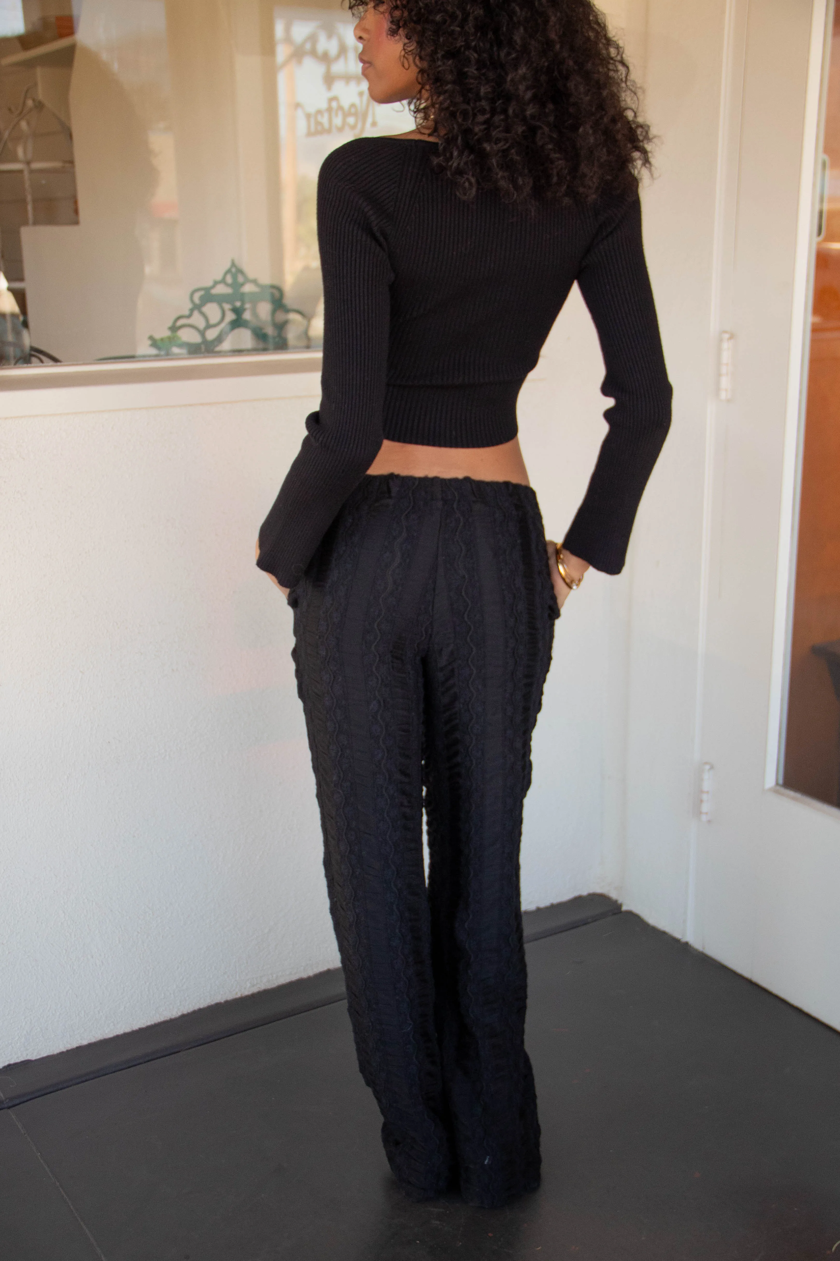 Textured Palazzo Pants