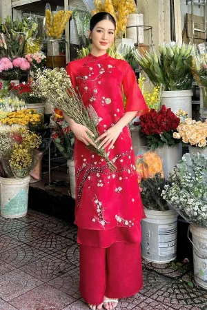 Thanh Uyen Mandarin Neck Ao Dai