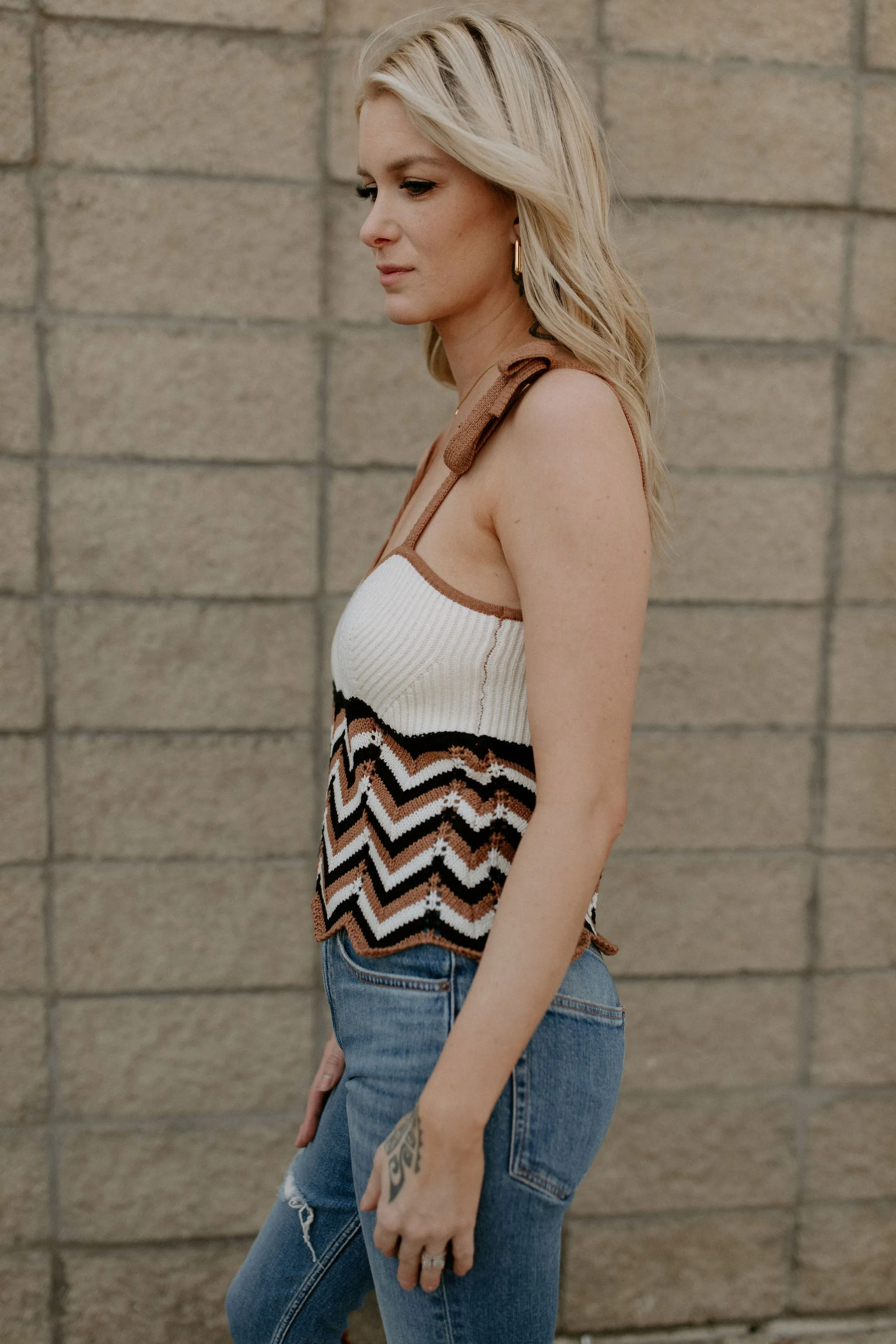 The Let's Dance Chevron Striped Knit Tank