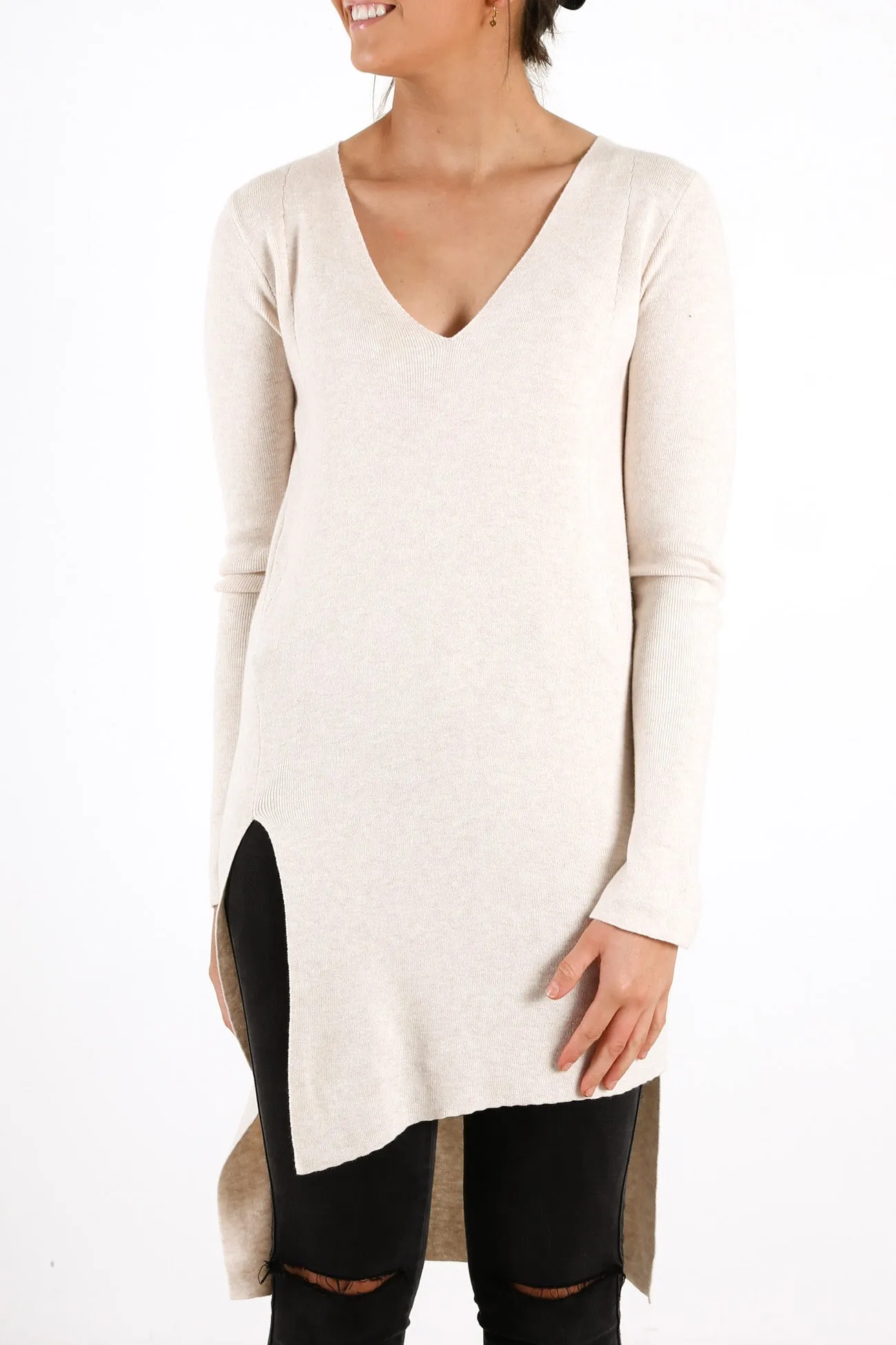 The Naples Knit Top Oatmeal