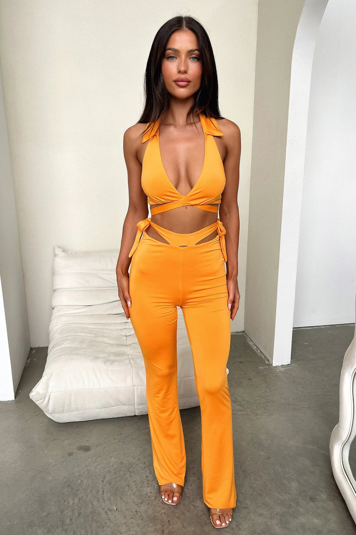 Thia Flare Pants - Orange