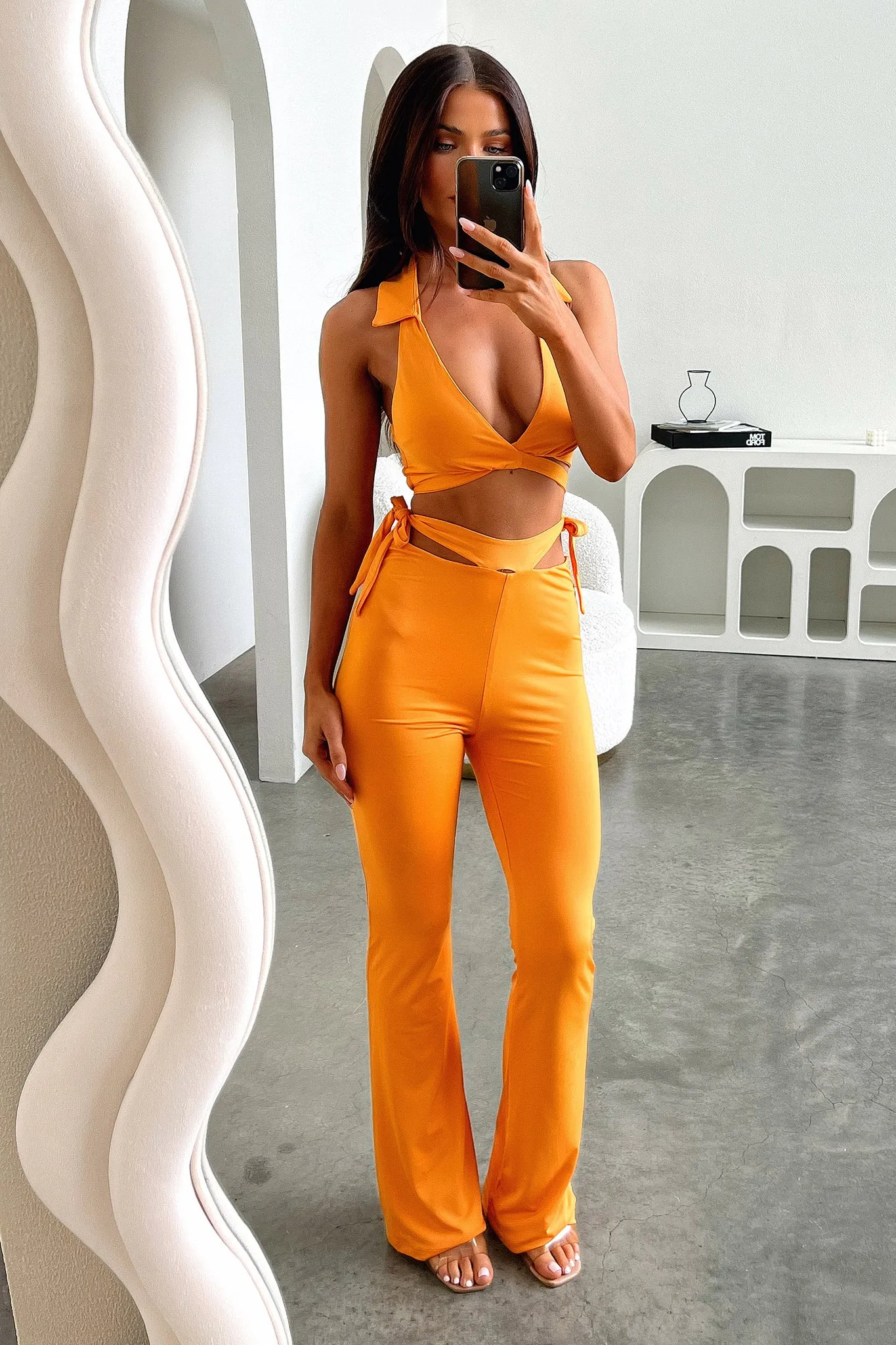 Thia Flare Pants - Orange