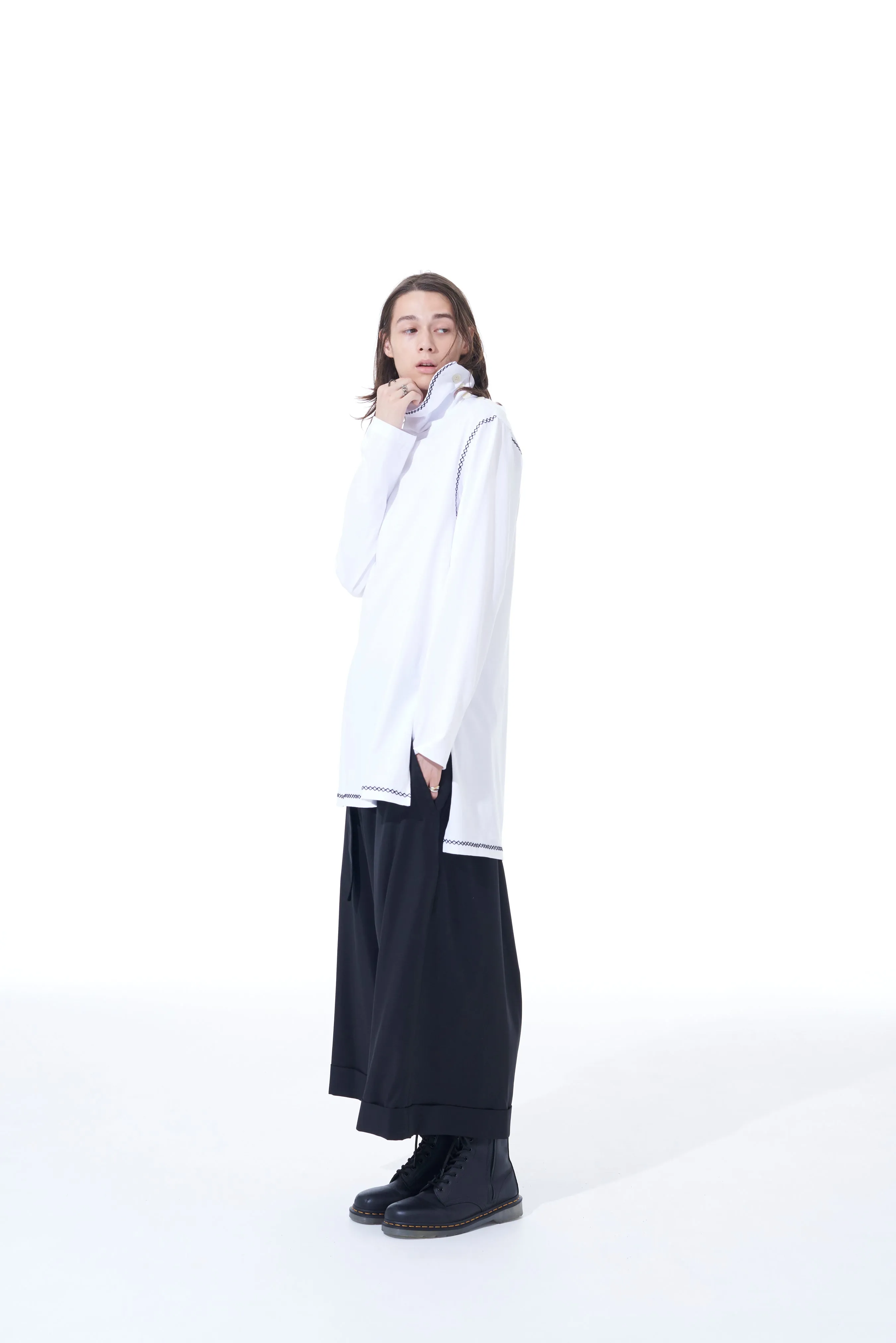 T/W GABARDINE BELTED PANTS