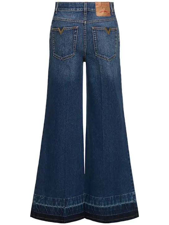 Valentino   Denim flared high rise cropped jeans 