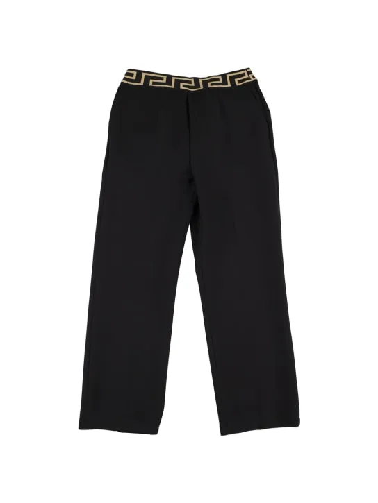 Versace   Greca logo stretch cady pants 