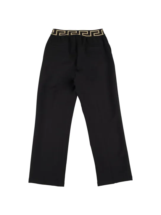 Versace   Greca logo stretch cady pants 