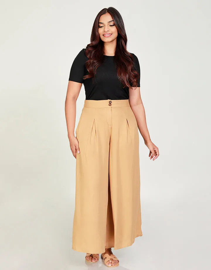 Viscose Flared Pants with Pockets