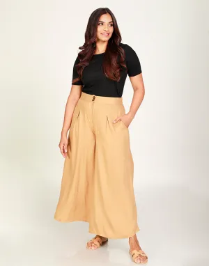 Viscose Flared Pants with Pockets