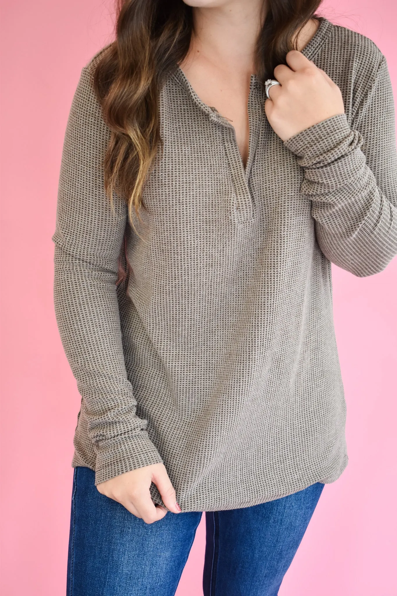 Waving Goodbye Waffle Knit Top