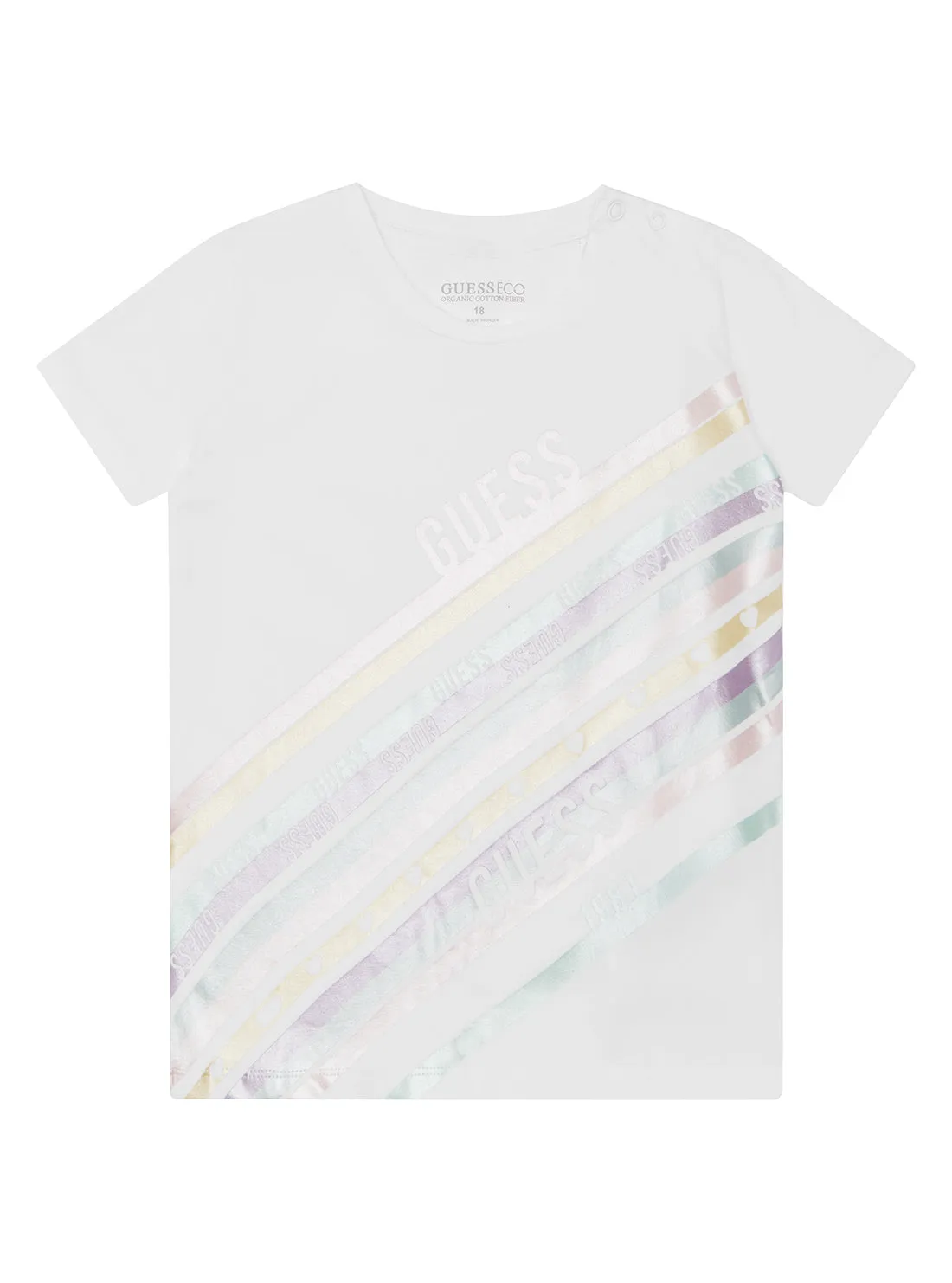 White Coloured Stripe Flared T-Shirt (2-7)