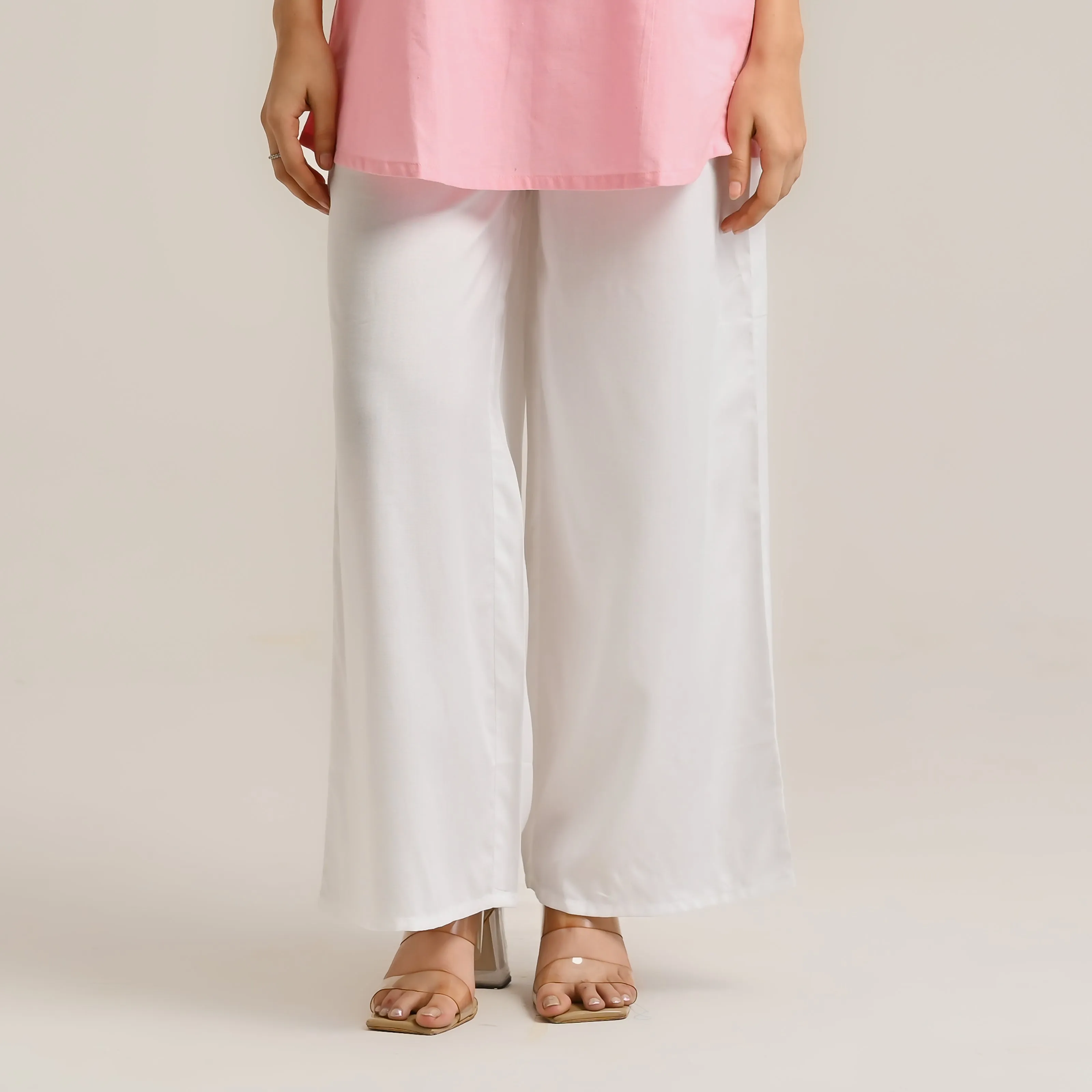 White Flared Palazzo Pants