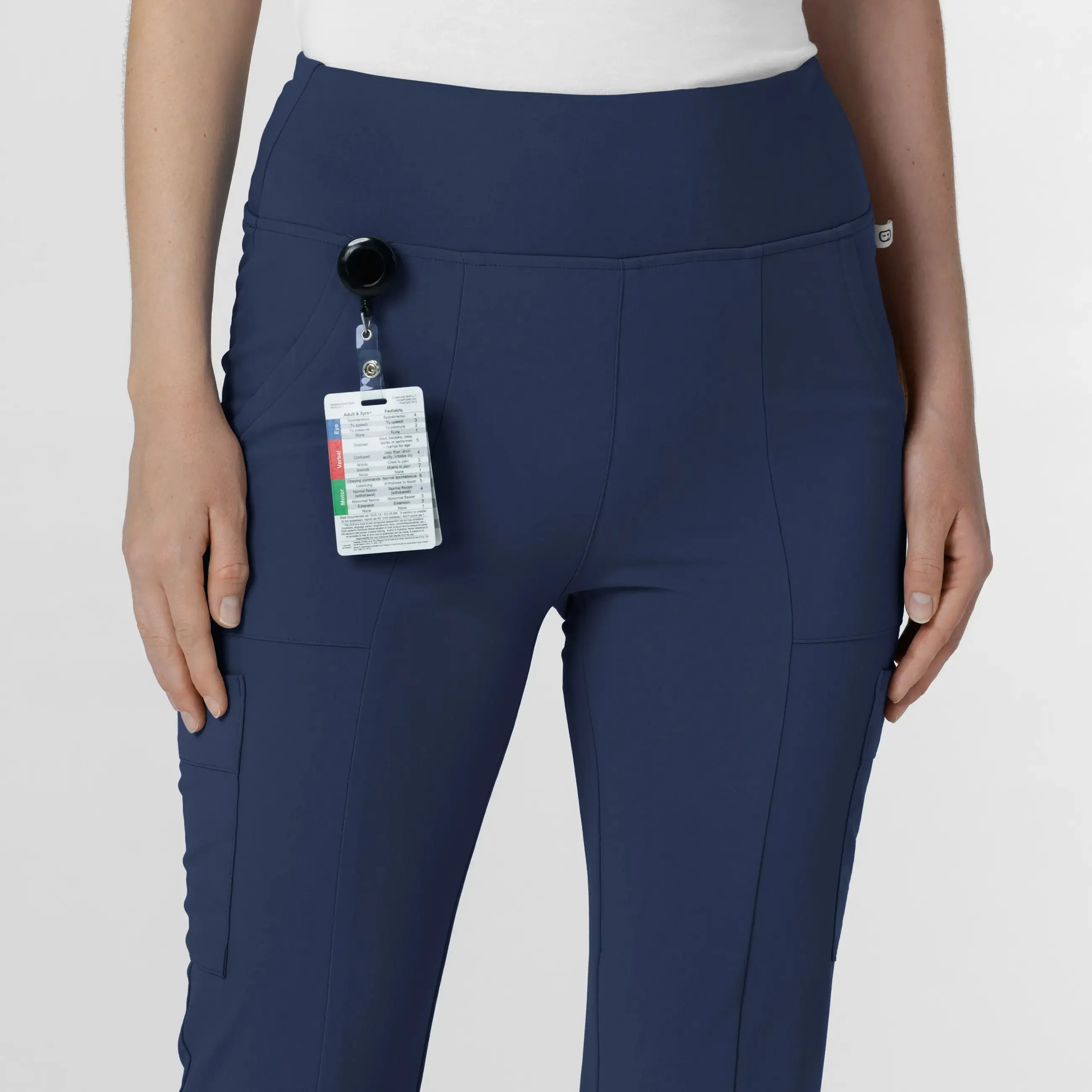 Wink Women's Cargo Flare Scrub Pant - Navy