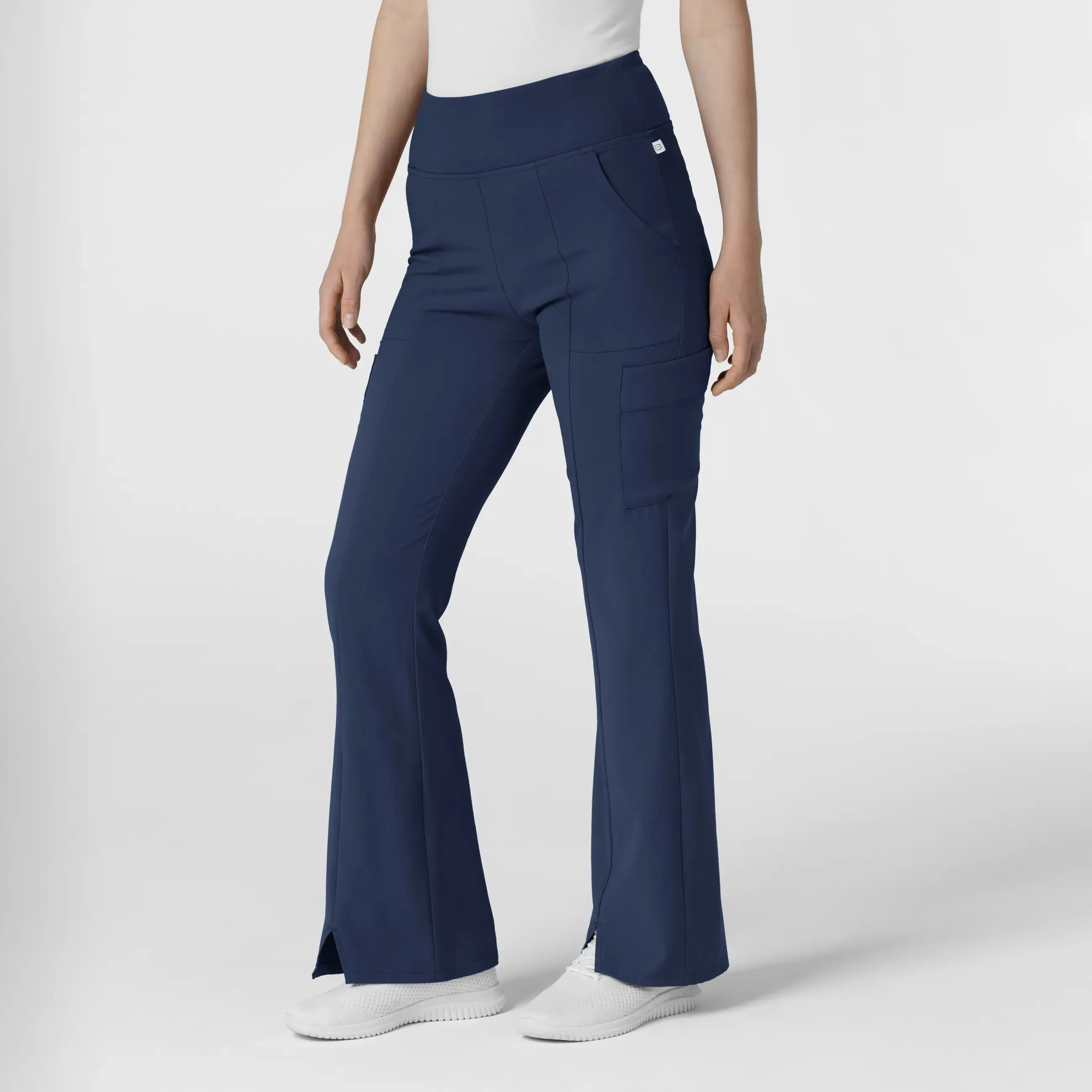 Wink Women's Cargo Flare Scrub Pant - Navy