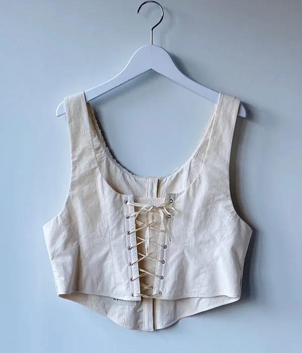 WRYHT/CORSET BACK TAILORED VEST(BONE)