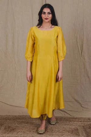 Yellow Embroidered Kurta & Pant Set