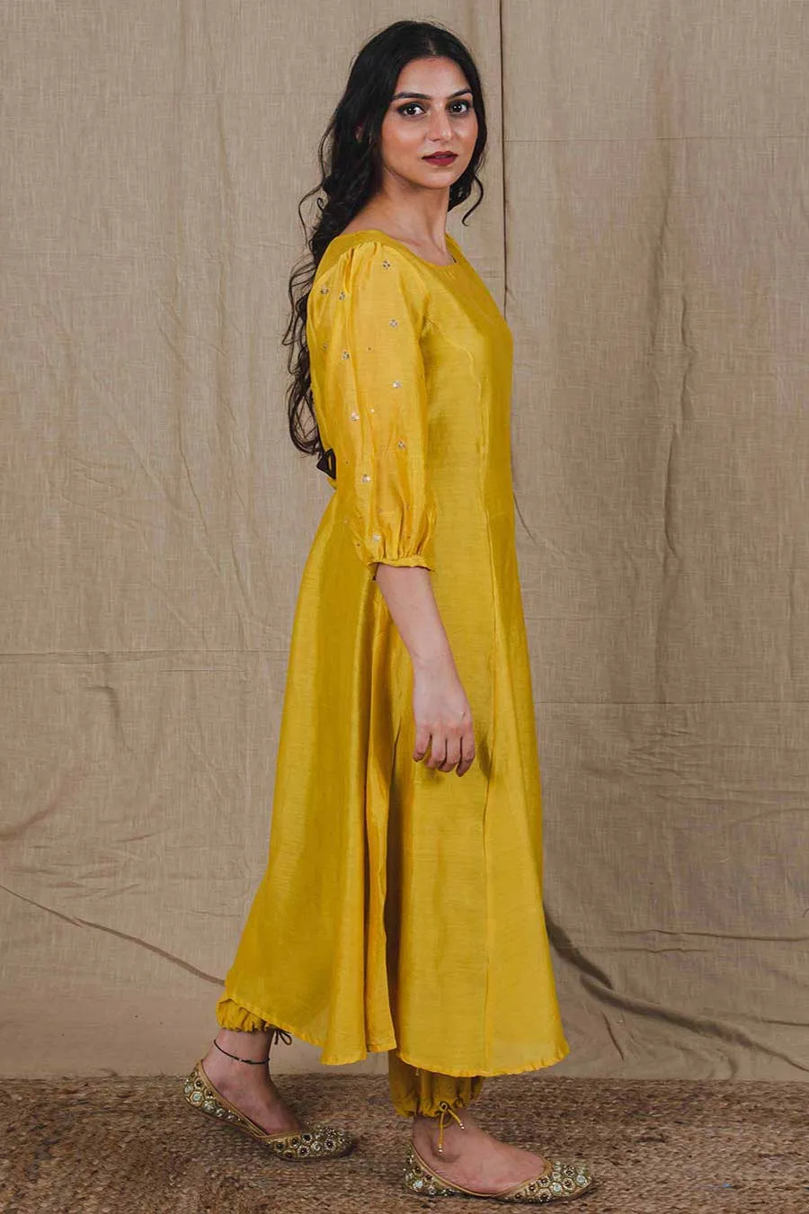 Yellow Embroidered Kurta & Pant Set