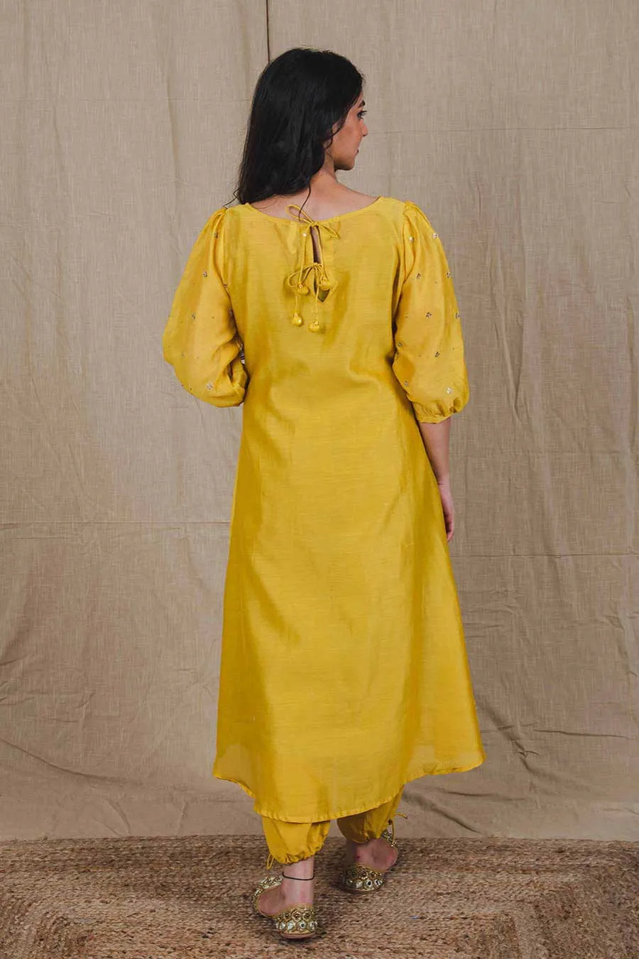 Yellow Embroidered Kurta & Pant Set