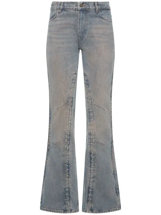 Y/PROJECT   Denim low rise flared jeans w/ slits 