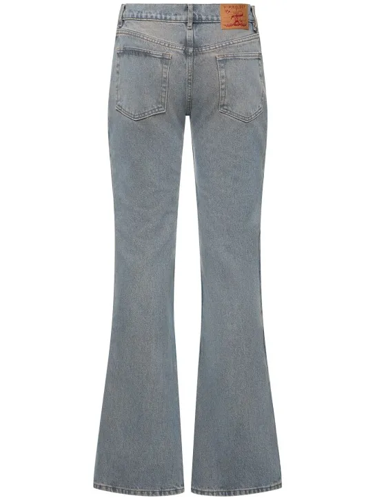 Y/PROJECT   Denim low rise flared jeans w/ slits 